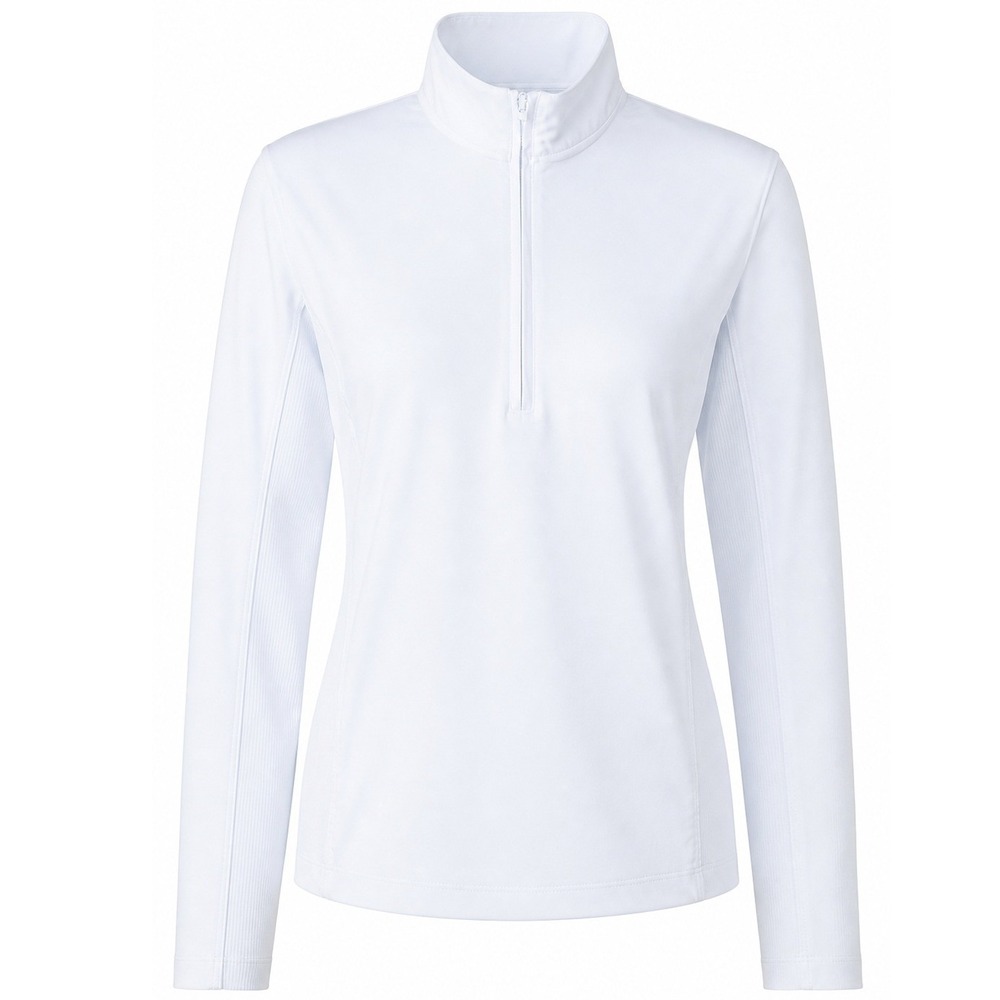 Peter Millar E4 Womens White Quarter Zip Performance Golf Pullover Top Medium